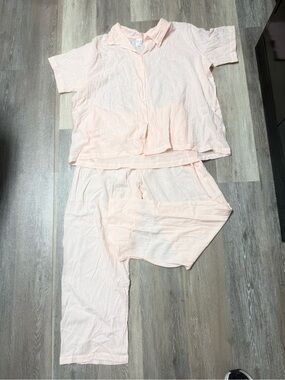 Vintage Carole 100% Cotton Gauze Pajama Set Light Pink 3X Made in USA